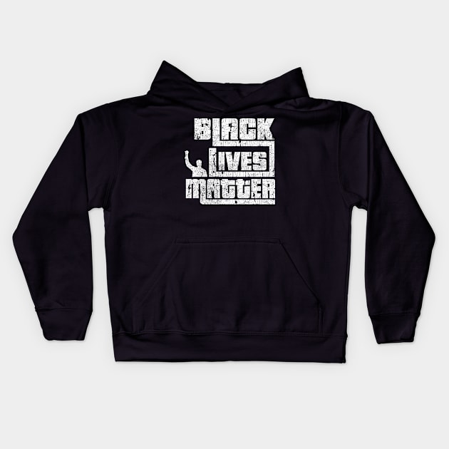 Black Lives Matter Fist In Air Kids Hoodie by blackartmattersshop